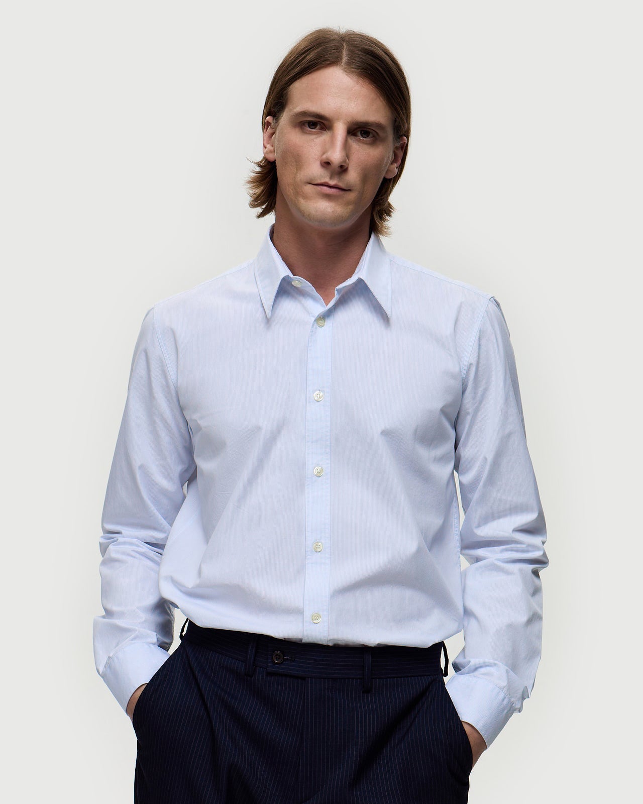 HARVARD Shirt – White/Sky Blue
