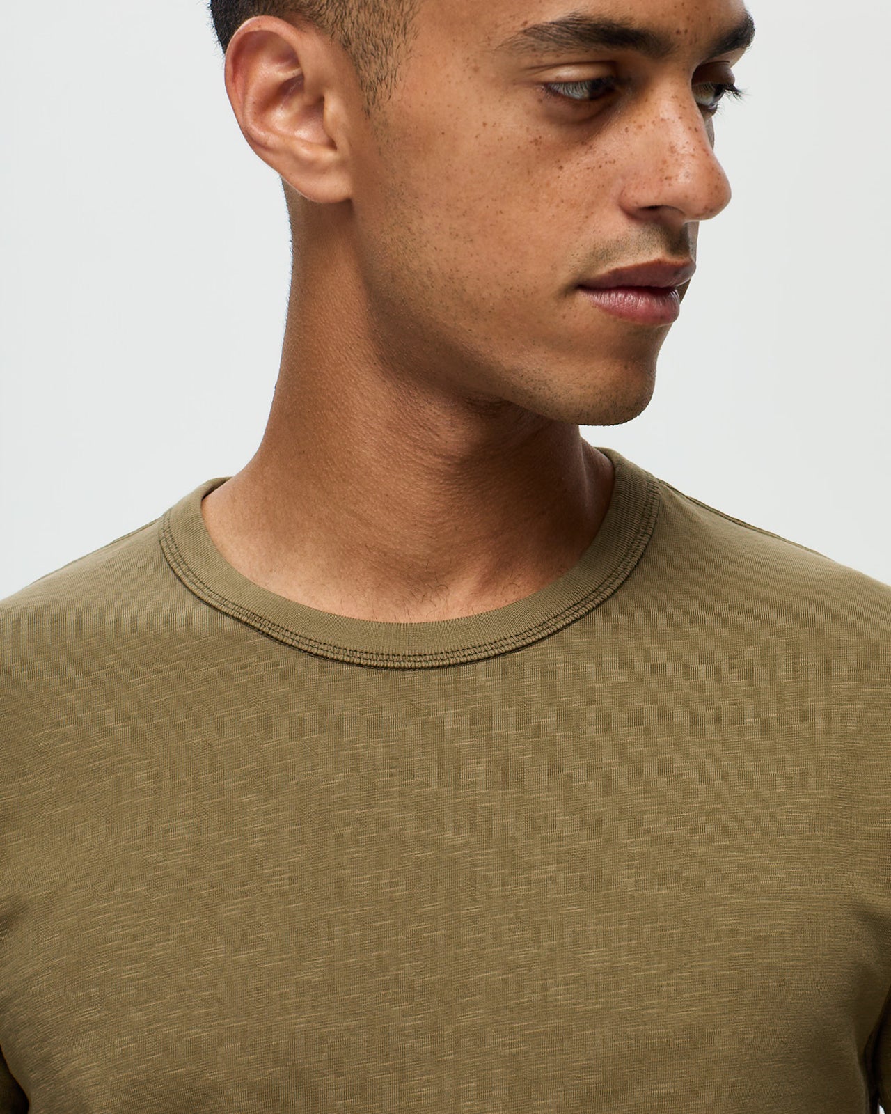 GARRET Slub T-shirt - Army Green