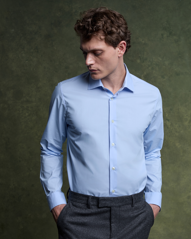 POPELINE Shirt - Bleu Aqua