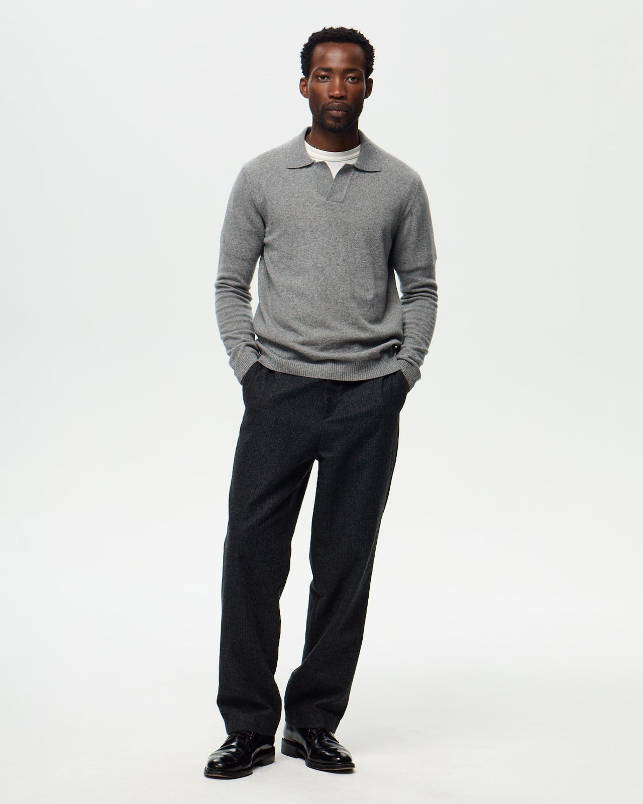 ALPHONSE Pants Striped – Anthracite Grey