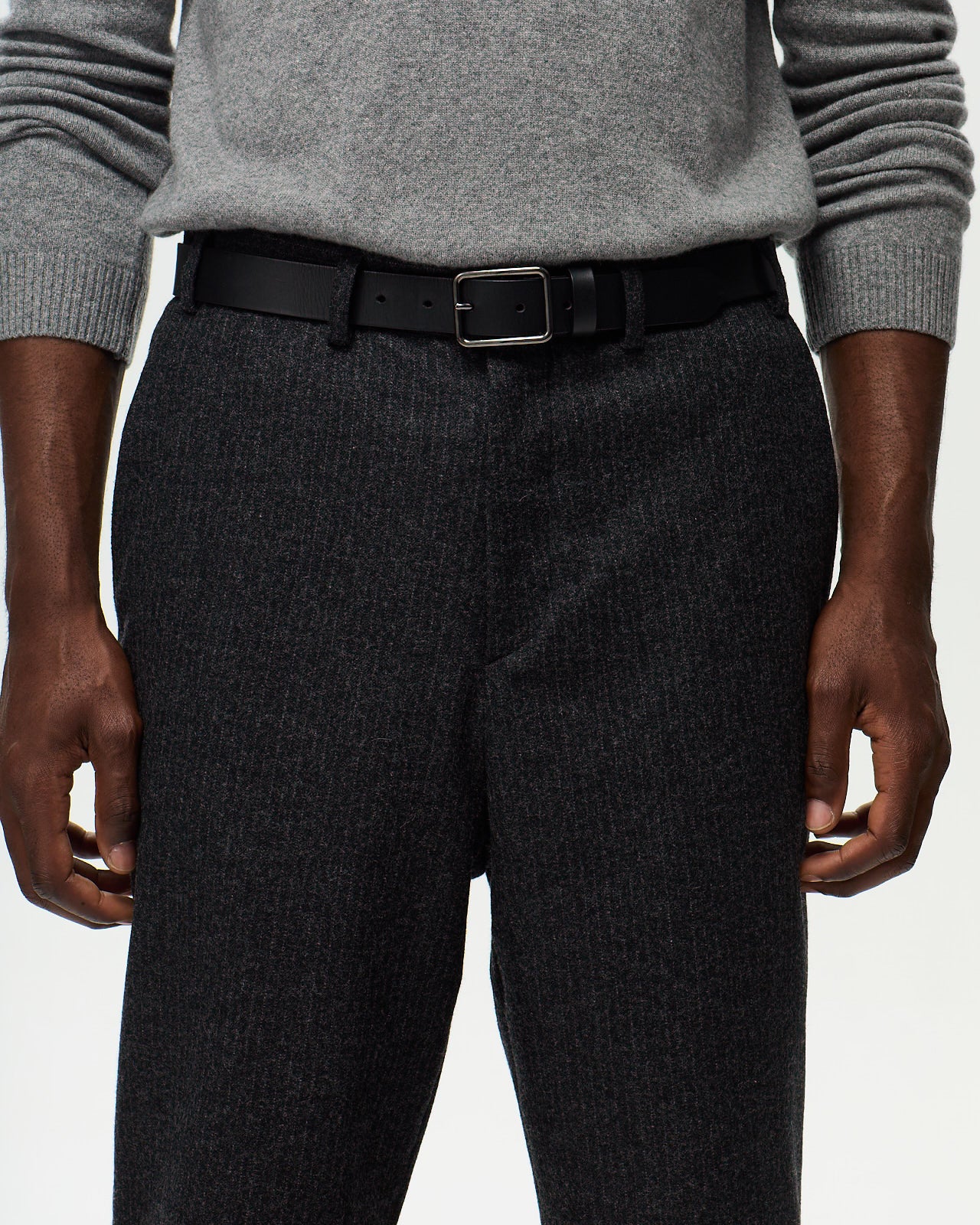 ALPHONSE Pants Striped – Anthracite Grey
