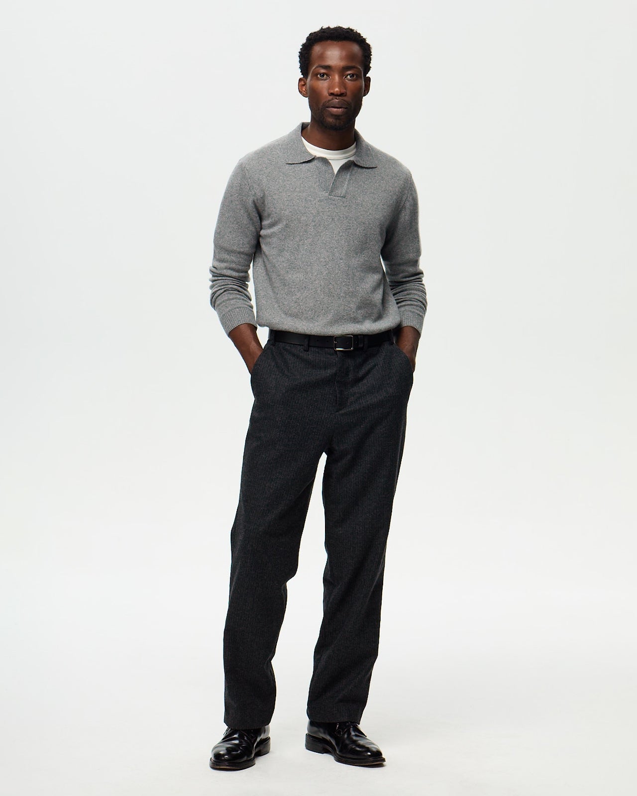 ALPHONSE Pants Striped – Anthracite Grey