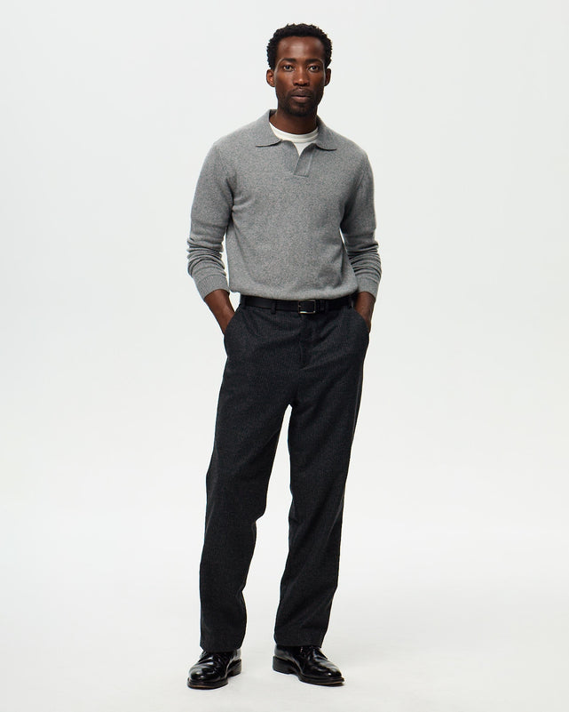 ALPHONSE Pants Striped – Anthracite Grey