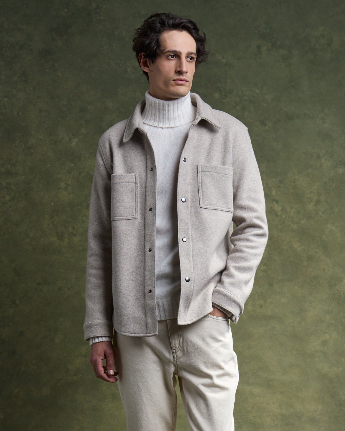 GARDELLA Jersey Jacket - Beige Cendre