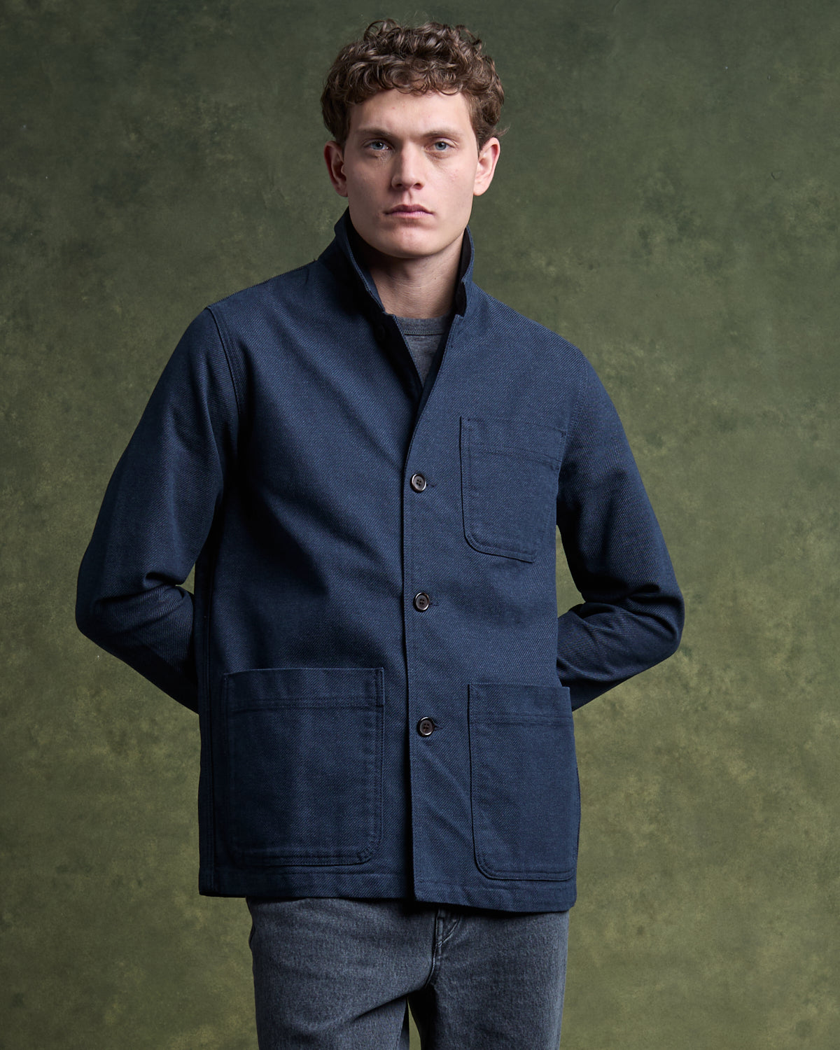 GEHRY Coton/Denim Architect's jacket - Bleu Encre