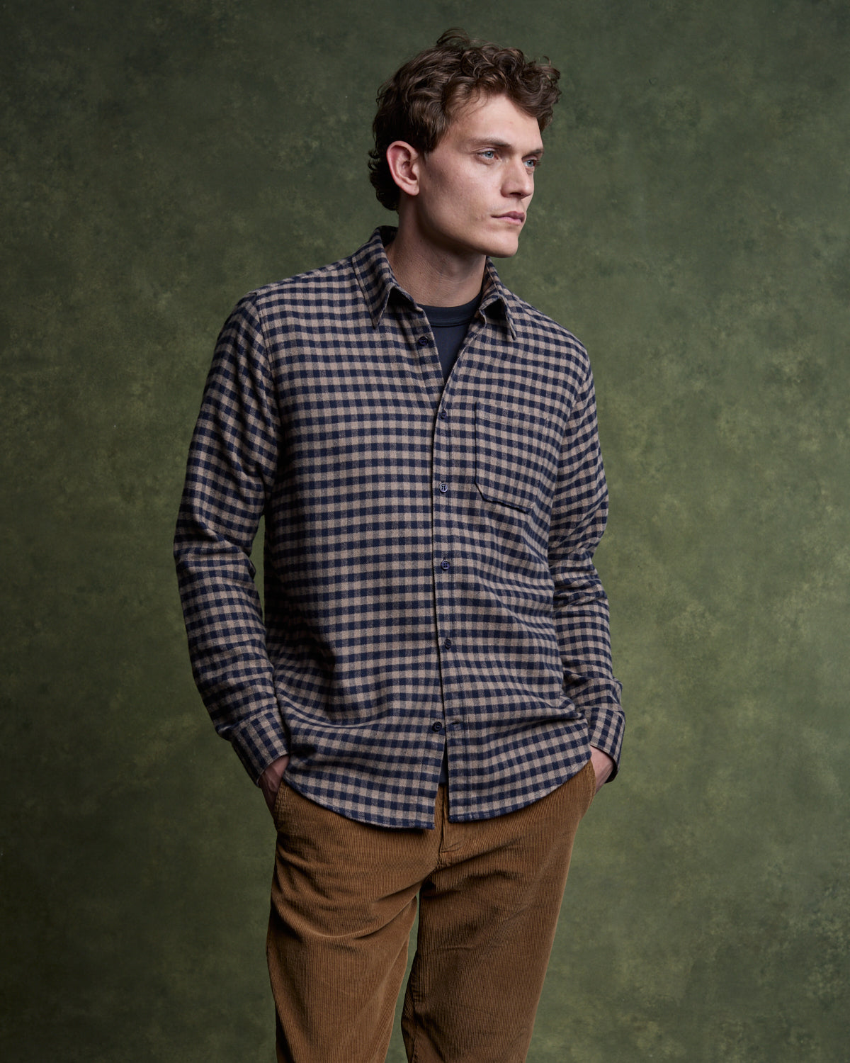 GORDES Shirt - Camel/Navy