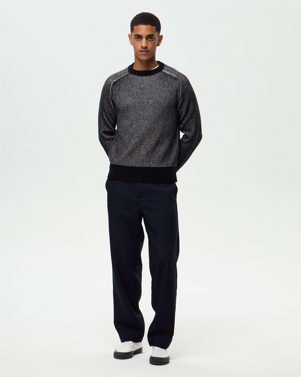 LEONARDO Sweater - Navy/Ecru