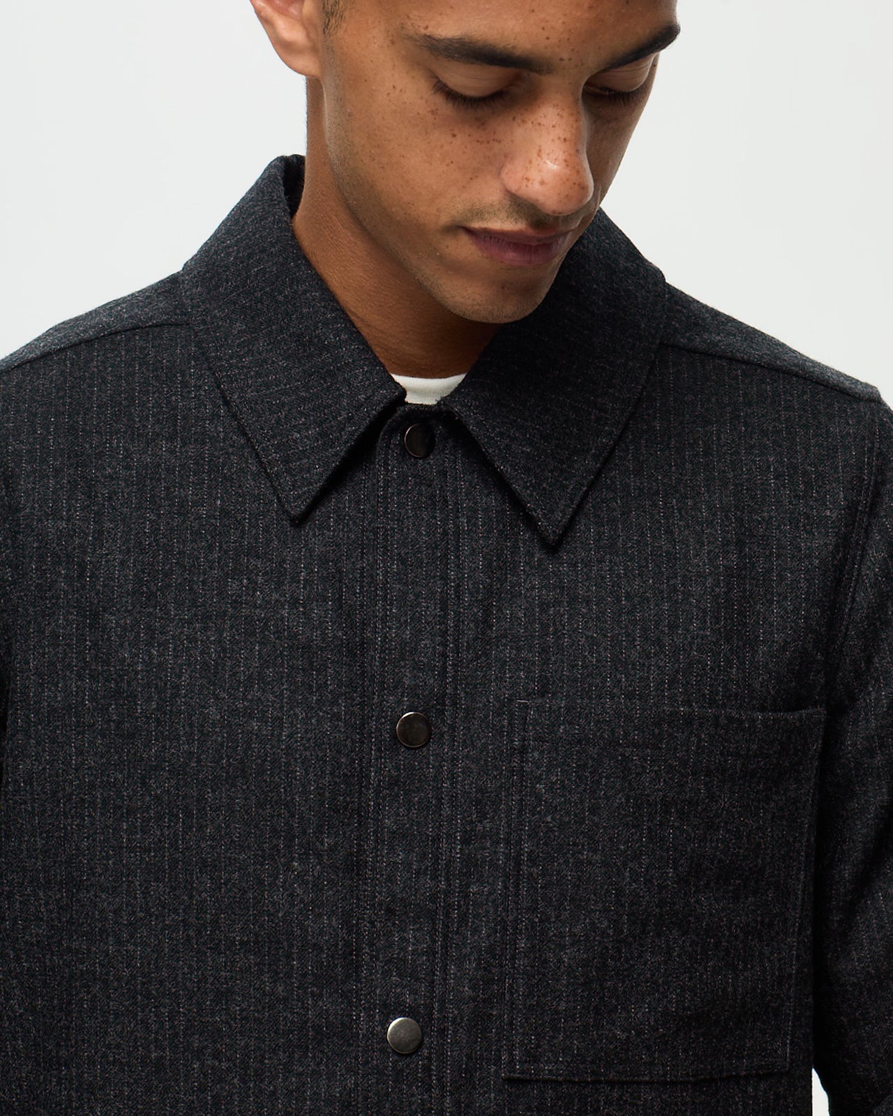 LEONARD Striped Jacket – Navy