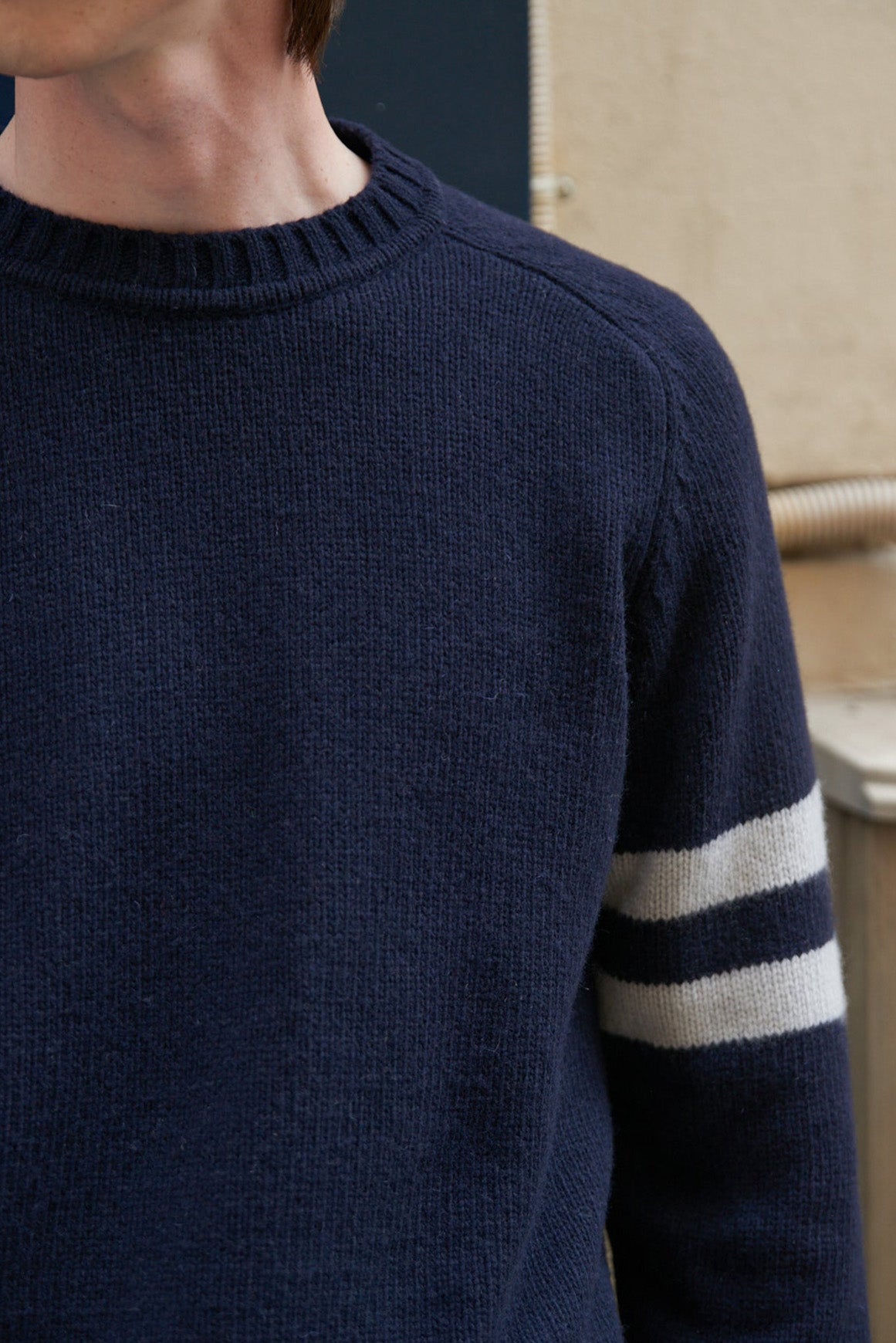 CINO Sweater - Navy/Ecru