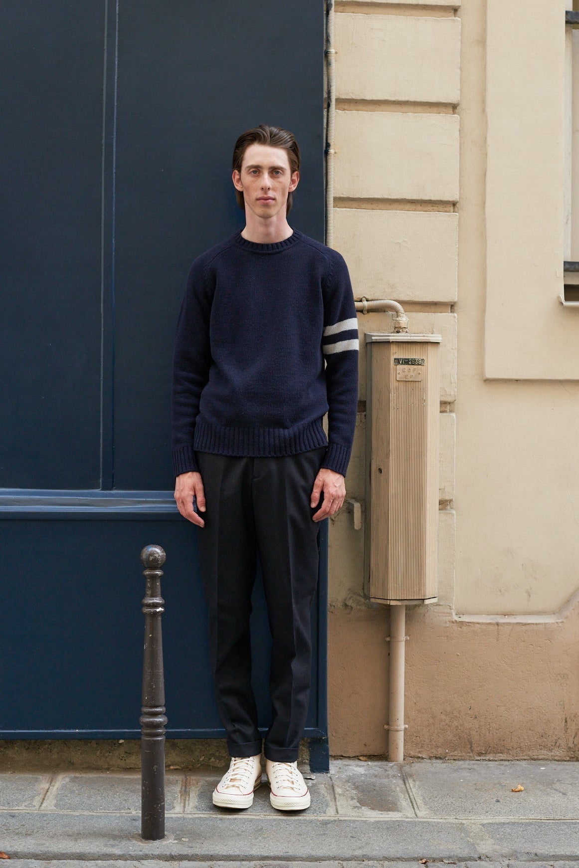 CINO Sweater - Navy/Ecru