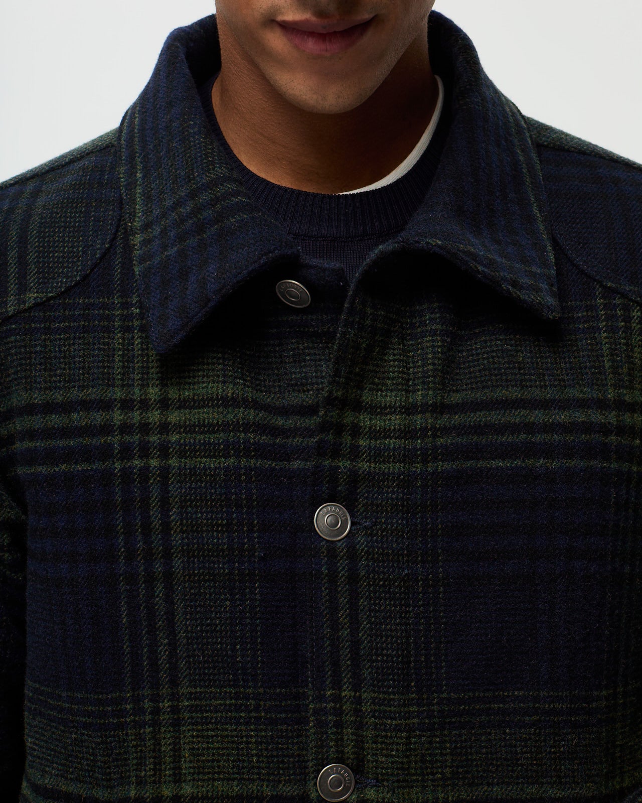 NELSON Checked Jacket - Ink/Khaki