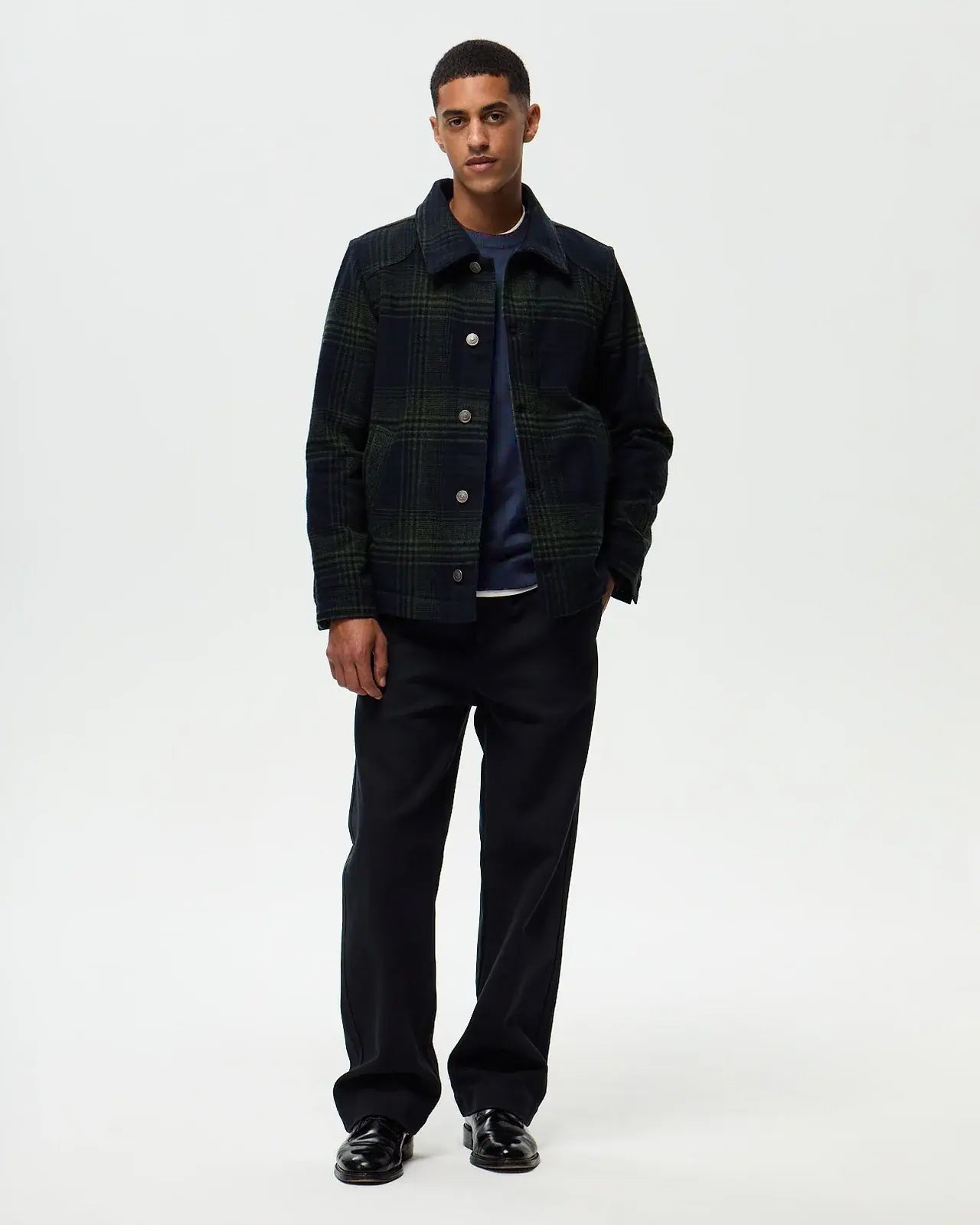 NELSON Checked Jacket - Ink/Khaki