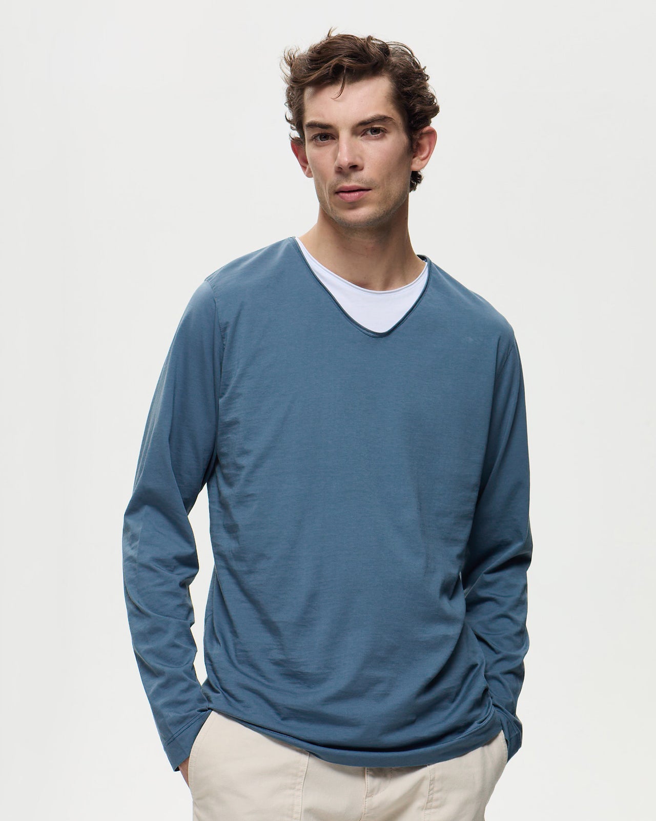 HALLUIN Long-Sleeve T-Shirt - Storm Blue