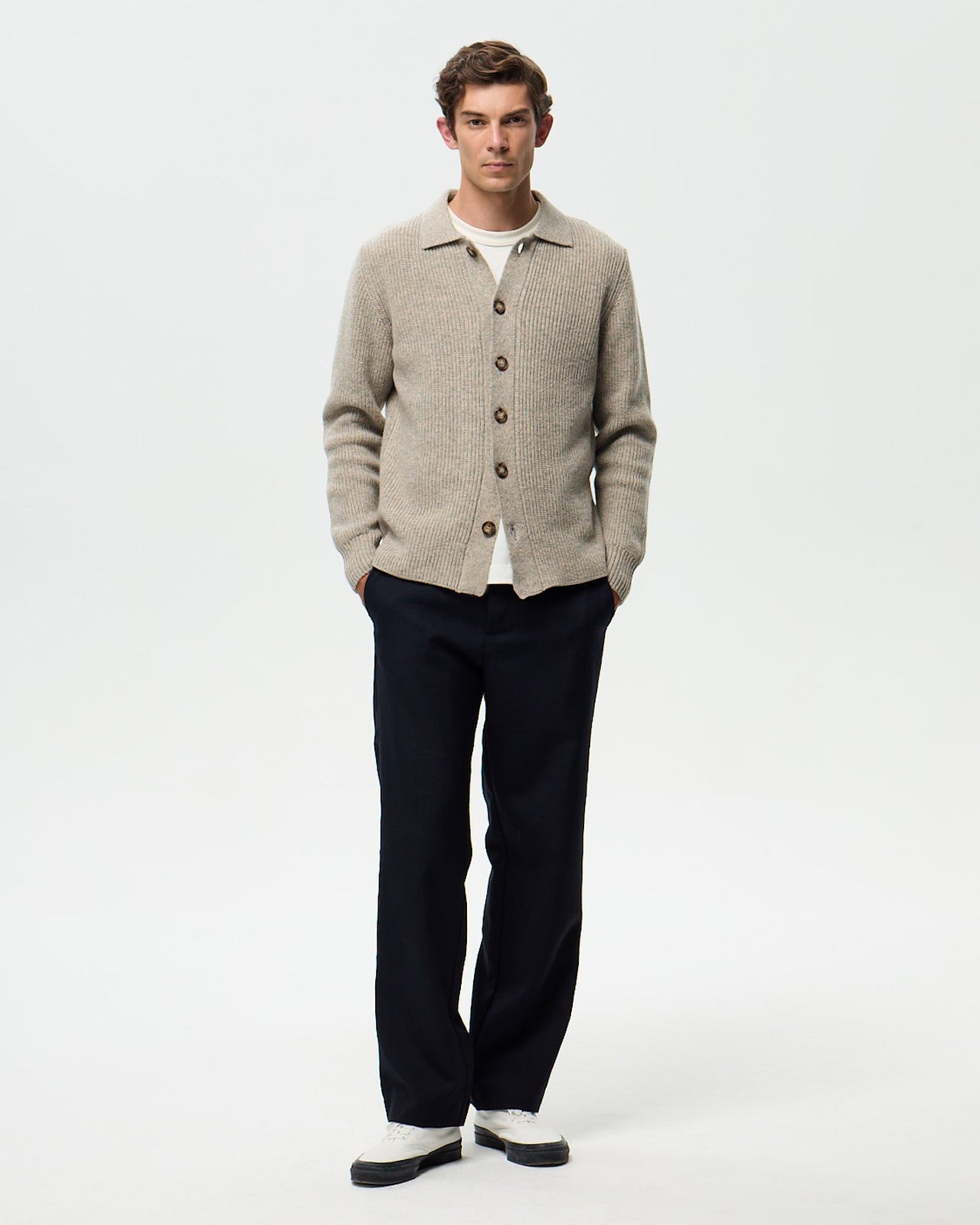 STEFANO Cardigan - Ash Beige