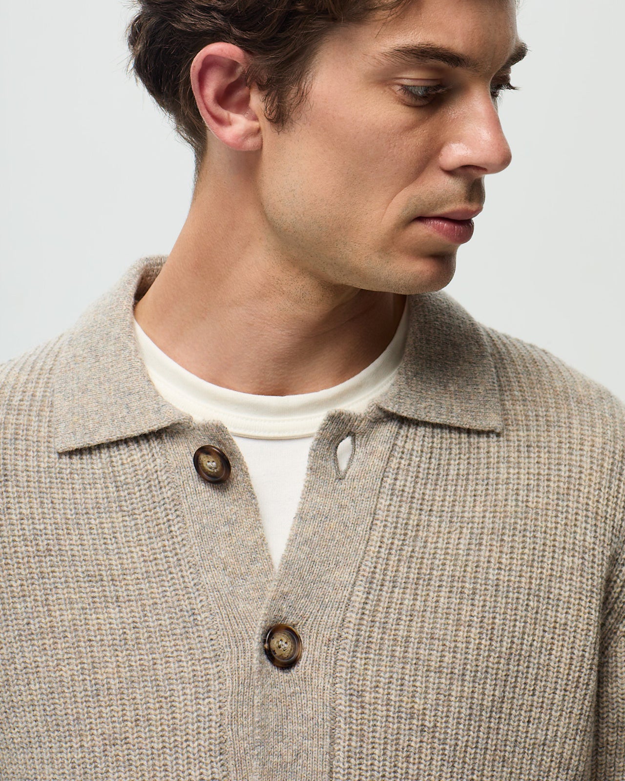STEFANO Cardigan - Ash Beige