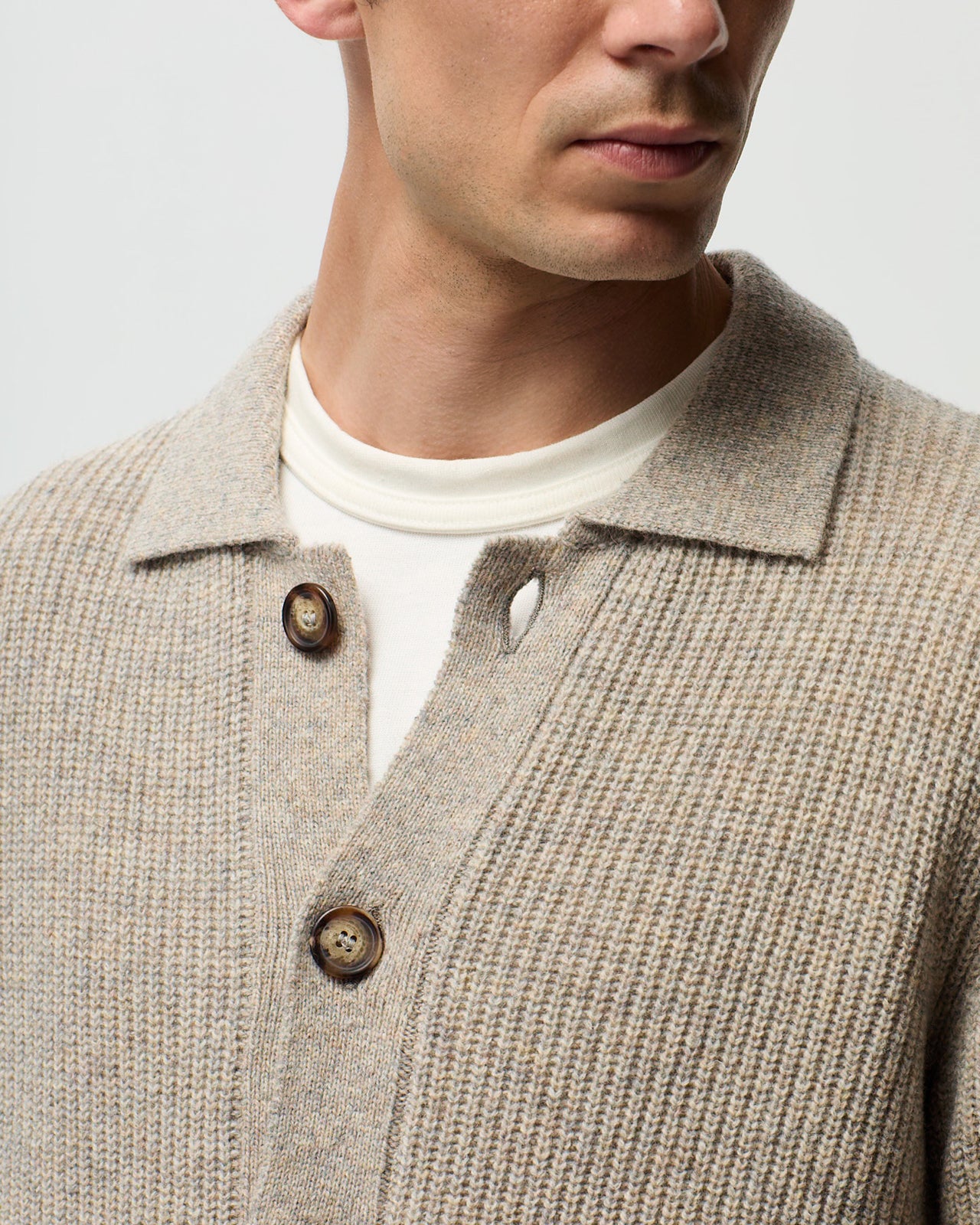 STEFANO Cardigan - Ash Beige