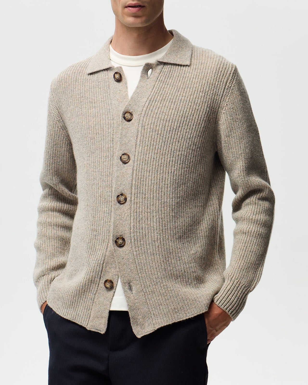 STEFANO Cardigan - Ash Beige