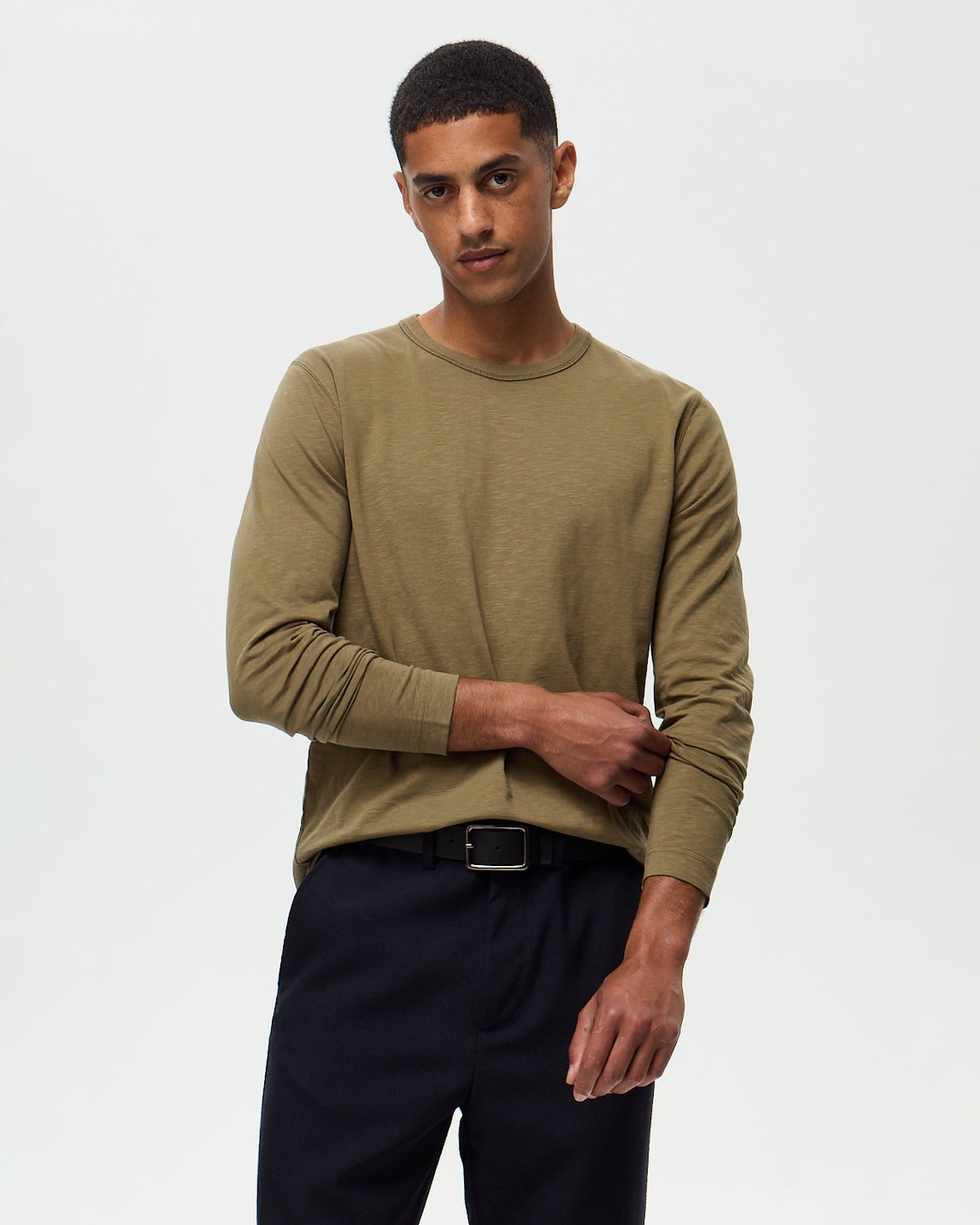 GARRET Slub T-shirt - Army Green