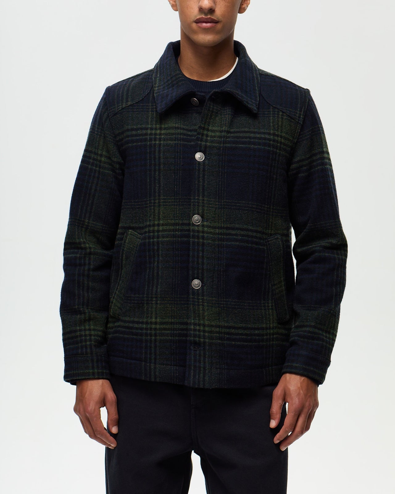 NELSON Checked Jacket - Ink/Khaki