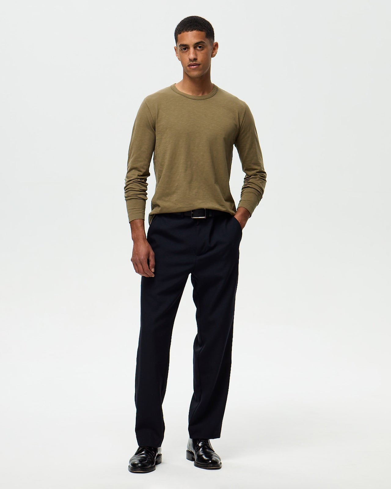 GARRET Slub T-shirt - Army Green