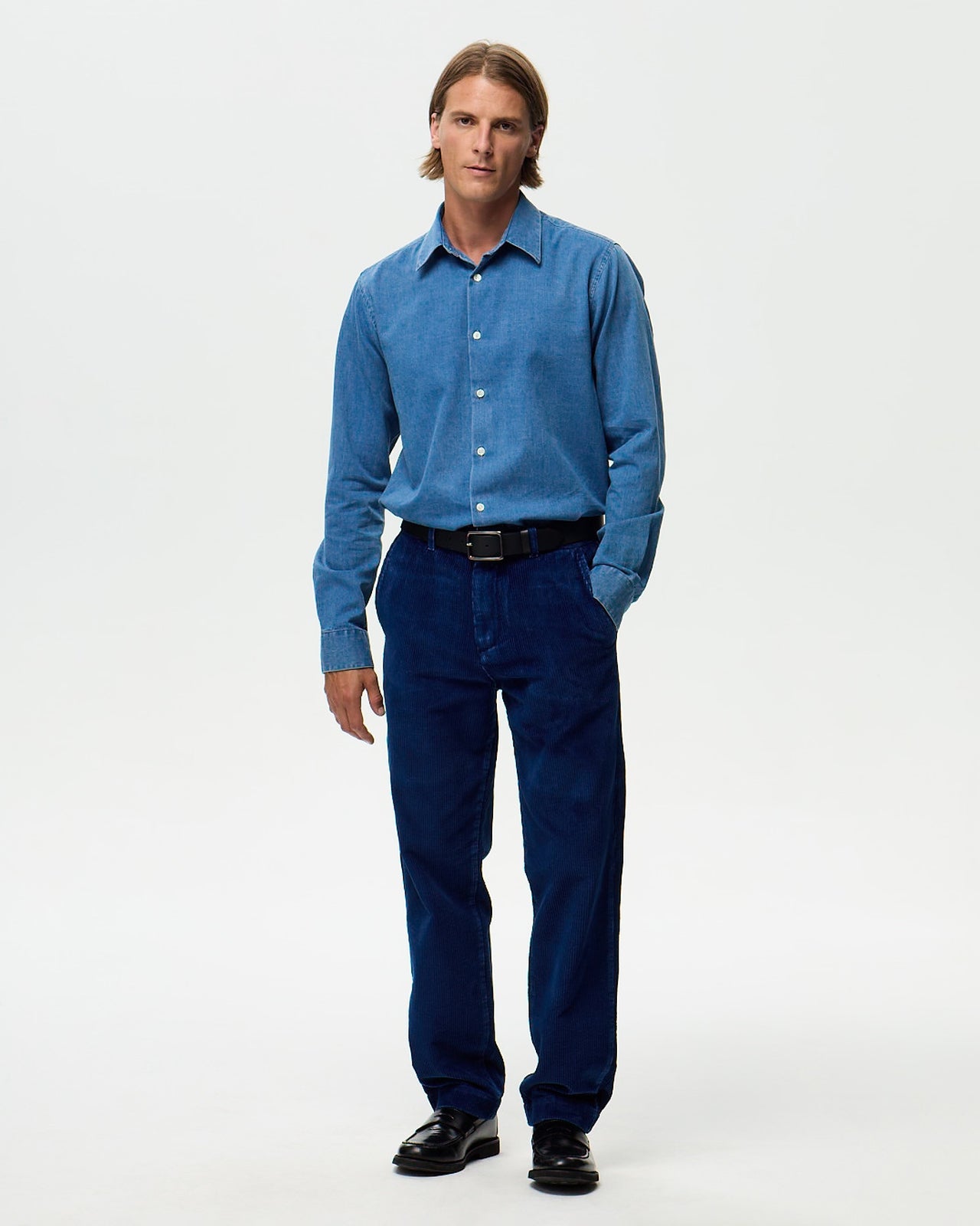 EMERSON Corduroy Chino – Medium Indigo
