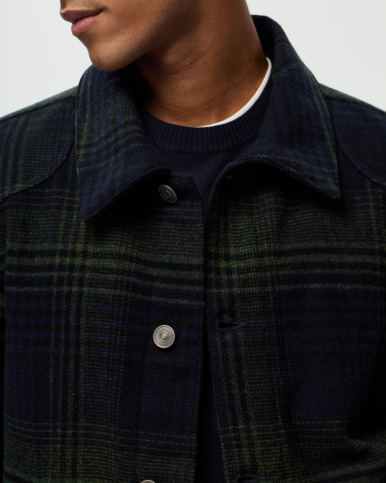 NELSON Checked Jacket - Ink/Khaki